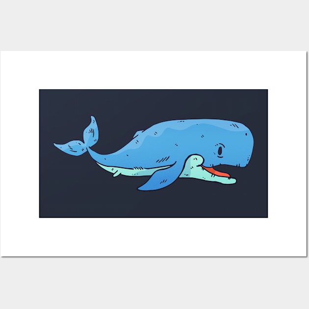 Cute Whale Illustration Wall Art by SLAG_Creative